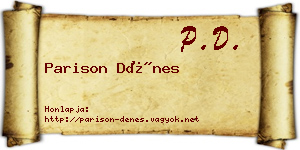 Parison Dénes névjegykártya